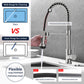 GELE Kitchen Faucet with Pull Down Sprayer and 4 Spraying Modes Single Handle Commercial Spring Kitchen Sink Faucet Brushed Nickel 1 or 3 Hole Kitchen Faucets 1024NP