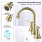 GELE 2-Handle 8 inch Widespread Bathroom Sink Faucet Brushed Gold Lavatory Faucet 3 Hole 360° Swivel Spout Vanity Sink Basin Faucets 3007B-NA