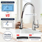 GELE Kitchen Faucet with Pull Down Sprayer and 4 Spraying Modes Brushed Nickel Commercial 1 or 3 Hole Kitchen Faucets for Farmhouse Rv Bar Sinks 1024-NP