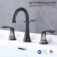 GELE 2-Handle 8 inch Widespread Bathroom Sink Faucet ‎Oil-Rubbed Bronze Lavatory Faucet 3 Hole 360° Swivel Spout Vanity Sink Basin Faucets with Pop Up Drain Assembly and cUPC Water Supply Hoses 3008B-ORB
