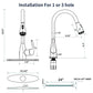 GELE Kitchen Faucet with Pull Down Sprayer and 4 Spraying Modes Brushed Nickel Commercial 1 or 3 Hole Kitchen Faucets for Farmhouse Rv Bar Sinks 1024-NP