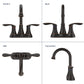 GELE Bathroom Faucet Oil Rubbed Bronze with Pop-up Drain & Supply Hoses 2-Handle 360 Degree High Arc Swivel Spout Centerset 4 Inch Vanity Sink Faucet 4011B-ORB