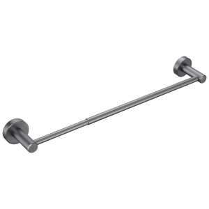 16-27 in Adjustable Expandable Towel Bar for Bathroom Kitchen Thicken Space Aluminum Wall Mount Gun Grey